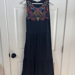 Boden embroidered jersey midi dress